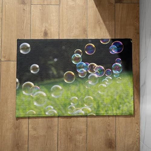 EHOMERY Abtreter Fußmatte Außen Motiv Fussmatte Groß Blasengras Fußmatte Waschbar Innen Bunt rutschfeste Fussmatte Aussen Schmal 50x80cm, von EHOMERY