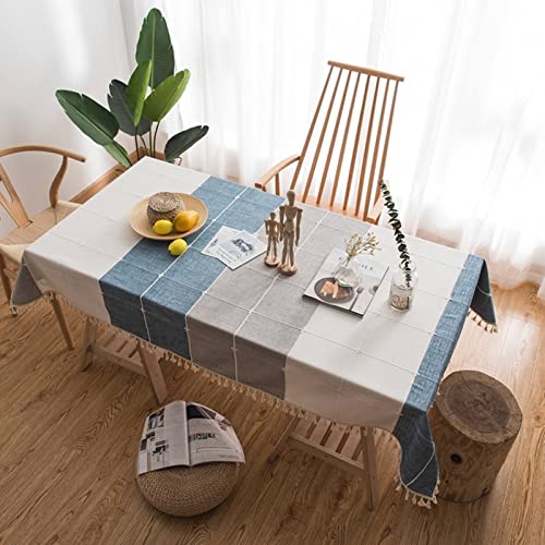 Abwaschbare Tischdecke Frühling Tischtücher Gastronomie Klein Und Frisch Tischdecke Stoff Bügelfrei Tischtuch Weihnachten Blau Grau Tischschutz Dekoration 90X140Cm von EHOMERY