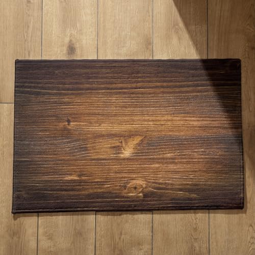 EHOMERY Fußmatten Innen Bunt Fussmatte Home Holzmaserung Fußmatte Außen Schmal Dusch Fussmatte 50x80cm, rutschfeste Dekorative Fußmatte Aus Plüschbaumwolle von EHOMERY