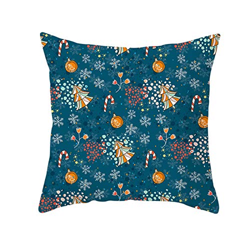 EHOMERY Kissenbezüge Baumwolle Kissenhülle Zum Bedrucken Weihnachtsbaum Schneeflocken Flachs Zierkissenbezüge Set Kissenbezug Vintage Wohnzimmer Sofa Dekoration Blau-Orange 20X20 Inches EHOMERY Kissenbezüge Baumwolle Kissenhülle Zum Bedrucken Weihnachtsbaum Schneeflocken Flachs Zierkissenbezüge Set Kissenbezug Vintage Wohnzimmer Sofa Dekoration Blau-Orange 20X20 Inches von EHOMERY