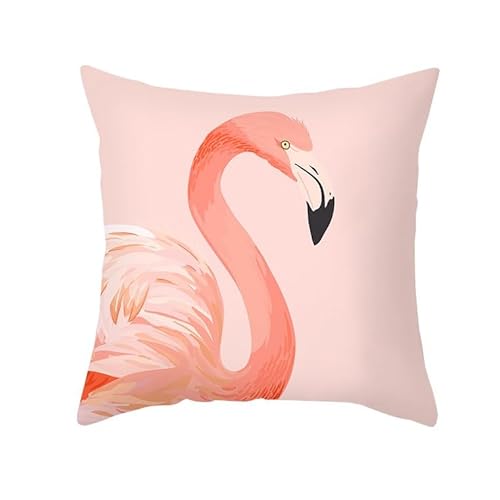 EHOMERY Kissenbezüge Couchkissen Kissenbezug Set Bunt Polyester Kissenbezüge Zierkissen Kissenbezug Quadrat Flamingo Zierkissenbezüge Sofadekoration Rosa 45x45cm von EHOMERY