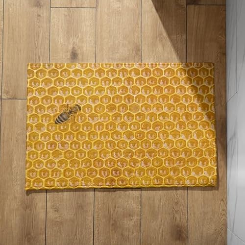 EHOMERY Personalisierte Fußmatte Außen Fussmatten Für Den Aussenbereich mit Motiv Biene Schmutzfangmatte Dünn Fussmatte Haustür Außen 50x80cm, von EHOMERY