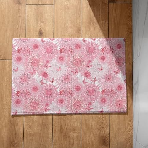 EHOMERY Personalisierte Fußmatte Familie Sauberlaufmatte Anthrazit Blume Haustür Fußmatten Fussmatte Innen Vintage 50x80cm, rutschfeste Dekorative Fußmatte Aus Plüschbaumwolle von EHOMERY