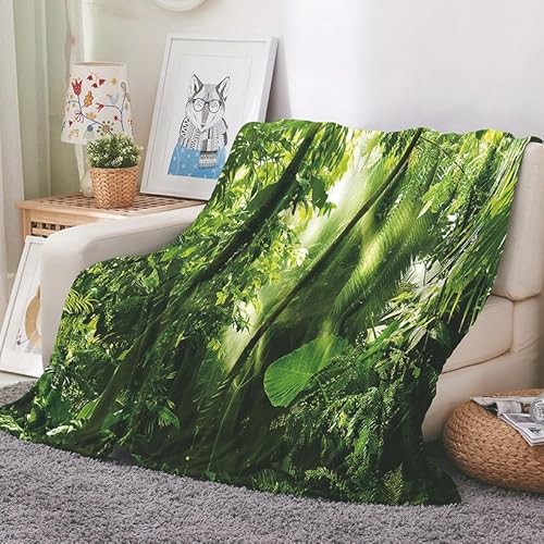 EHOMERY Personalisierte Kuscheldecke Tragbare Decke Vater Für Meine Tochter Decke Kuscheldecke Decke Couch Überwurf Wald Landschaft Frühlingsdecke Grün 240x180cm von EHOMERY