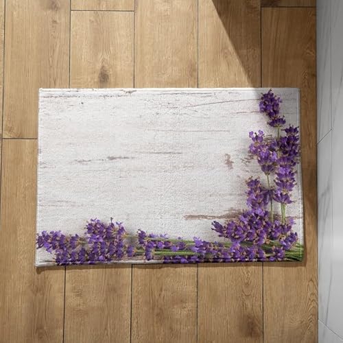 EHOMERY Schmutzfangmatte Waschbar In Waschmaschine Fussmatte rutschfest Innen Lavendel Schmutzfangmatte Küche Sauberlaufmatte Waschbar Bunt 40x60cm, EHOMERY Schmutzfangmatte Waschbar In Waschmaschine Fussmatte rutschfest Innen Lavendel Schmutzfangmatte Küche Sauberlaufmatte Waschbar Bunt 40x60cm, von EHOMERY