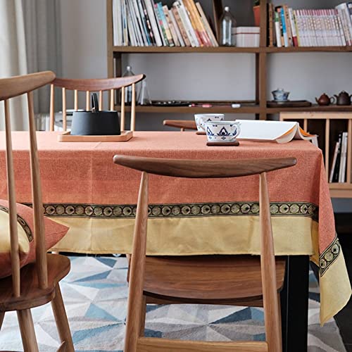 Tischdecke Übergröße Damast Table Cloth Rectangle Mediterranes Thai Tischdecke Für Außenbereich Hochzeit Tisch Decken Orange Tischschutz Dekoration 140X200Cm von EHOMERY