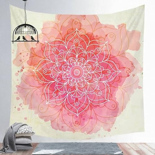 EHOMERY Wandbehang Cozy Geometrische Wanddekoration Rot Mandala Wandbehang Jugendzimmer Wandtuch Vorhang Wandbehang Deko Wandschmuck Groß Schlafzimmer Wohnzimmer Wanddekoration 95X73Cm von EHOMERY