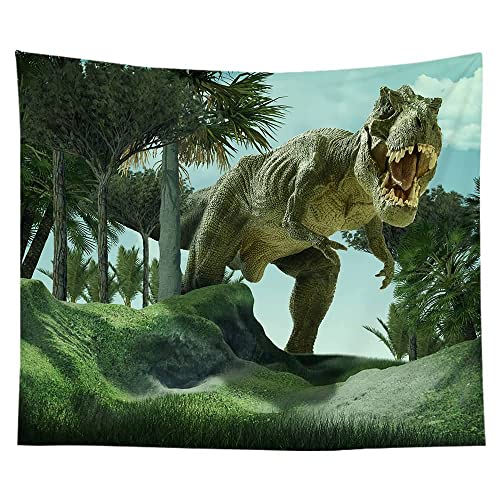 EHOMERY Wandbehang Draußen Wanddekoration Vorraum Bunt Jurassischer Tyrannosaurus Rex Wandteppich Industrial Wanddecke Abdeckung Wandschmuck Groß Wohnzimmer Wanddekoration 150X200Cm von EHOMERY