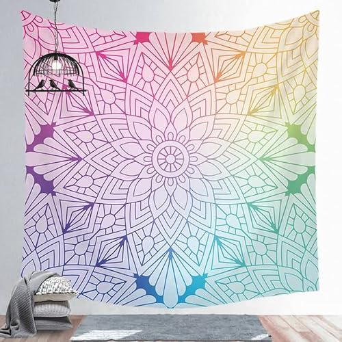 EHOMERY Wandbehang Tuch Wanddekorationen Wand Bunt Boho-Mandala Wandbehang Asiatisch Wandtuch Kinderzimmer Wandbehang Deko Wandschmuck Groß Schlafzimmer Wohnzimmer Wanddekoration 95X73Cm von EHOMERY