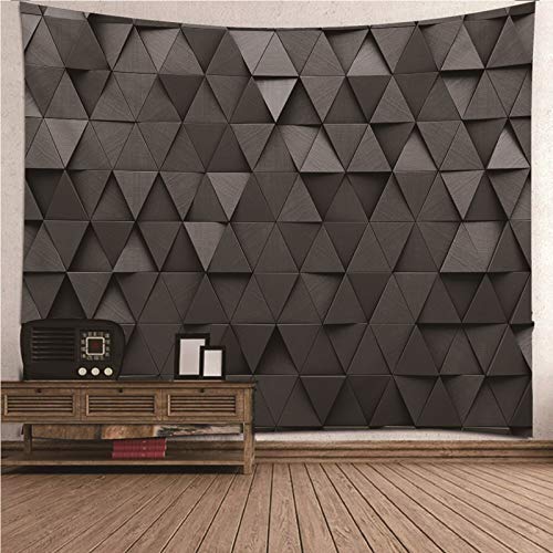 EHOMERY Wandteppich Anime Wandtuch Ethno Schwarz Geometrisches 3D-Muster Wandbehang Outdoor Wanddekoration Rustikal Wandschmuck Groß Schlafzimmer Wohnzimmer 200X200Cm von EHOMERY