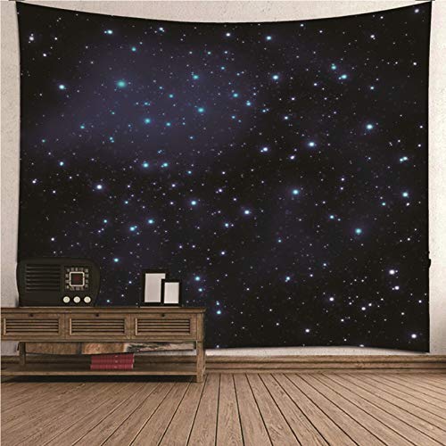 EHOMERY Wandteppich Fenster Wanddecke Deko Schwarz Sternenklarer Himmel City Wohnzimmer Wandbehang Deko Wandschmuck Groß Schlafzimmer Wohnzimmer Wanddekoration 260X240Cm von EHOMERY
