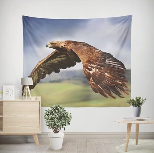 EHOMERY Wandteppich Fenster Wanddekorationen Adler Wandbehang Uni Wanddekoration Tapete Wohnzimmer Schlafzimmer Wandbehang Dekoration 260x240cm von EHOMERY