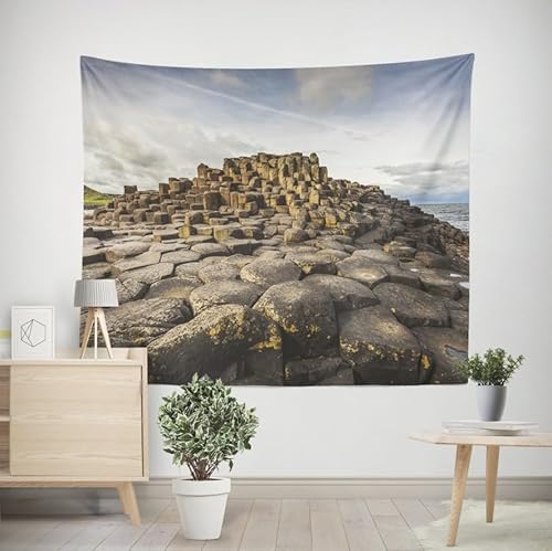 EHOMERY Wandteppich Fenster Wandtuch Indie Stein Wandteppich Weihnachten Wanddekoration Außen Wohnzimmer Schlafzimmer Wandbehang Dekoration 100x70cm von EHOMERY