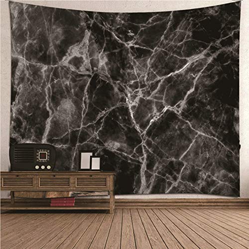 EHOMERY Wandteppich One Piece Wandtuch XXL Natur Schwarz Schwarzes Marmormuster Wandbehang Uni Wanddekoration Schlafzimmer Modern Wandschmuck Groß Schlafzimmer Wohnzimmer Wanddekoration 260X240Cm von EHOMERY