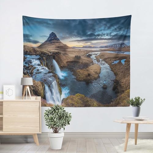EHOMERY Wandteppich Outdoor Wanddekoration Zum Kleben Wüstenlandschaft Wandteppichxxl Tapisserie Wandbehang Wohnzimmer Schlafzimmer Wandbehang Dekoration 240x220cm von EHOMERY