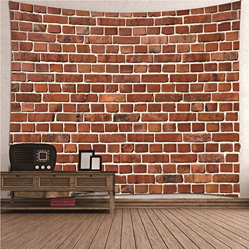 EHOMERY Wandteppich Yoga Baumwolle Großes Wandtuch Rot Wandmuster Aus Rotem Backstein Wandteppiche Wandbehang Lang Wandbehang Deko Wandschmuck Groß Schlafzimmer Wohnzimmer Wanddekoration 150X150Cm von EHOMERY