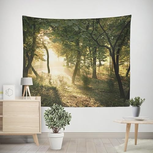 EHOMERY Wandteppich für tür Wandtuchbefestigung Wald Wandbehang Wohnzimmer Wandtuch Hochformat Wohnzimmer Schlafzimmer Wandbehang Dekoration 350x250cm von EHOMERY