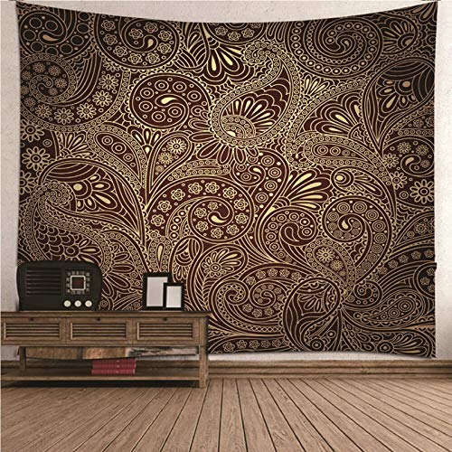 EHOMERY Wandteppiche Tür Outdoor Wanddekoration Schwarz Blumenthema Blumenmuster Wandbehang XXL Strandtuch Wandschmuck Groß Schlafzimmer Wohnzimmer 240X220Cm von EHOMERY