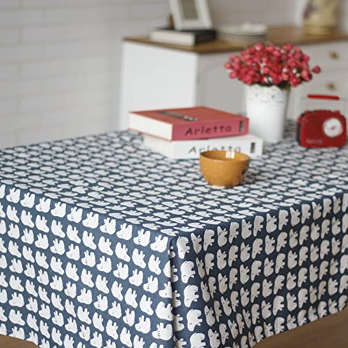 Tischdecke Modern Tischtücher Box Eisbär Tischdecke Für Küche Table Cloth Design Blau Weiss Tischschutz Dekoration 140X180Cm von EHOMERY