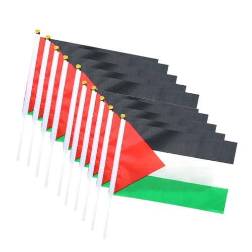 10 Stück Palästina Handfahne 14x21 CM Mit Weißem Mast Palästina Stockflaggen In Leuchtenden Farben Palästinensische Flagge Kleine Hand Waving Flag Indoor Outdoor Home Deko 10 Stück Palästina Handfahne 14x21 CM Mit Weißem Mast Palästina Stockflaggen In Leuchtenden Farben Palästinensische Flagge Kleine Hand Waving Flag Indoor Outdoor Home Deko von EHOTER