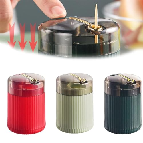 Automatischer Zahnstocherspender Toothpick Dispenser Tragbare Automatischer Pop-Up-Zahnstocherspender Zahnstocherbox Kreative Zahnstocherhalter Speicher für Heim Tabelle Restaurant Küche (3PCS) von EHOTER