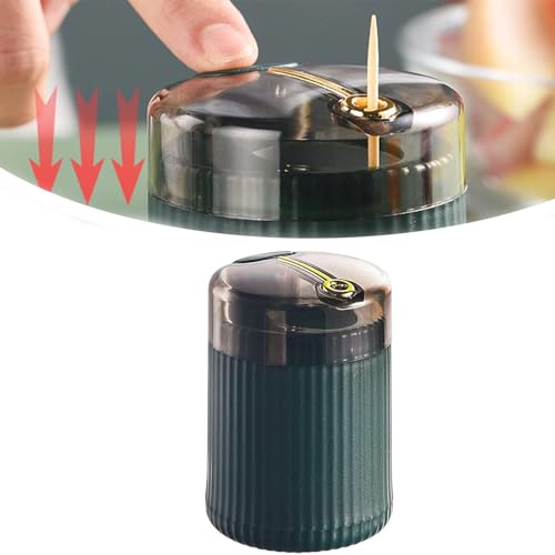 EHOTER Automatischer Zahnstocherspender Tragbare Pop-Up-Zahnstocherspender Zahnstocherbox Kreative Zahnstocherhalter Speicher für Heim, Tabelle, Restaurant, Küche (Dunkelgrün) EHOTER Automatischer Zahnstocherspender Tragbare Pop-Up-Zahnstocherspender Zahnstocherbox Kreative Zahnstocherhalter Speicher für Heim, Tabelle, Restaurant, Küche (Dunkelgrün) von EHOTER