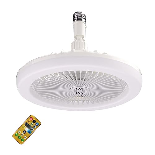 Deckenventilator mit Beleuchtung Leise Deckenventilator mit Licht und Fernbedienung Deckenventilator Lampe LED Dimmbar Deckenleuchte Deckenlampe für Schlafzimmer Wohnzimmer Esszimmer Küche (Weiß) von EHOTER