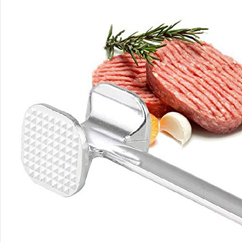 EHOTER Fleischklopfer Doppelseitiger Schnitzelklopfer Aluminum ideal für Schnitzel Koteletts Steaks Werkzeug für Hähnchen Rind Schwein Steak im Kochen Küche von EHOTER