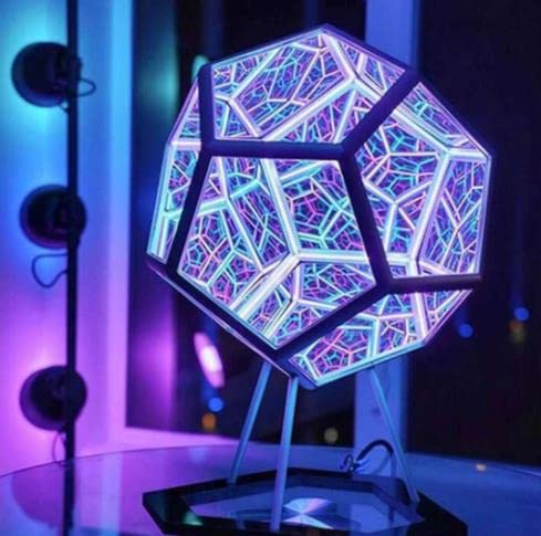 EHOTER Infinite 3D Dodekaeder Farbkunst Licht Kreative Cool Space Sicence LED Nachtlampe Infinity Spiegel Dekorative Lampe USB Ladegerät Home Schlafzimmer Desktop Dekoration von EHOTER