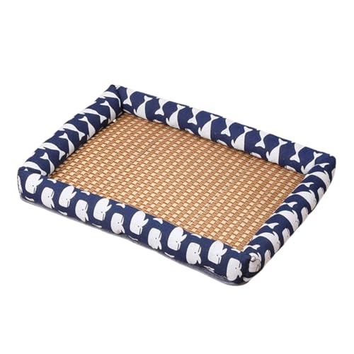 EHOTER Kühlendes Rattan-Haustierbett, kühlendes Bett für Haustiere, mit hitzebeständigem Rattan, gewebt, atmungsaktiv, quadratisch, waschbar, mit Rand für Hunde, Katzen und Wale, 40 x 50 cm EHOTER Kühlendes Rattan-Haustierbett, kühlendes Bett für Haustiere, mit hitzebeständigem Rattan, gewebt, atmungsaktiv, quadratisch, waschbar, mit Rand für Hunde, Katzen und Wale, 40 x 50 cm von EHOTER