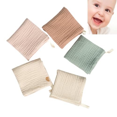 EHOTER Mulltücher 5 Stück Musselintücher für Babys Saugstark Waschlappen Mullwindeln Spucktücher Baumwolle, Handtuch, Baby-Waschlappen, Badetuch, Taschentuch von EHOTER