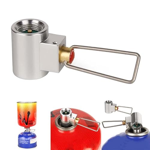 EHOTER Outdoor Campingkocher Refill Adapter Flachgas Adapter Ventil Gas Konverter Shifter Gas Nachfülladapter Ventil Zylinder Kanister Shifter Refill Adapter für Backpacking Campingkocher von EHOTER