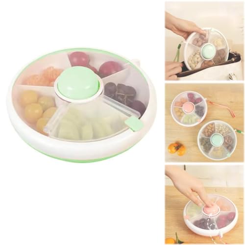 EHOTER Snack Spinner Drehbare Aufbewahrung Kinder Tragbare Melone Süßigkeiten Samen Organizer Aufbewahrungsboxen Snackbehälter für Kinder für Indoor Outdoor Reisen Picknick (Grün) von EHOTER