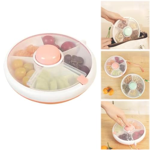 EHOTER Snack Spinner Drehbare Aufbewahrung Kinder Tragbare Melone Süßigkeiten Samen Organizer Aufbewahrungsboxen Snackbehälter für Kinder für Indoor Outdoor Reisen Picknick (Rosa) von EHOTER