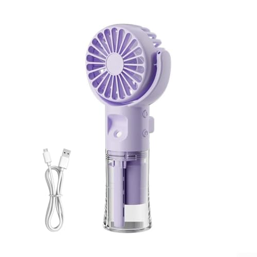 EHOTER Tragbarer Mini-Handventilator mit Wassernebel-Spray, USB-wiederaufladbarer Ventilator mit 4 Geschwindigkeiten, kleiner Schreibtischventilator, Schreibtischventilator für Outdoor, Schule, Reisen von EHOTER