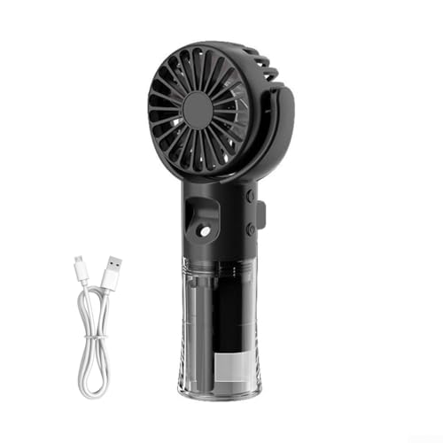 EHOTER Tragbarer Mini-Handventilator mit Wassernebel-Spray, USB-wiederaufladbarer Ventilator mit 4 Geschwindigkeiten, kleiner Schreibtischventilator, Schreibtischventilatoren für Outdoor, Schule von EHOTER