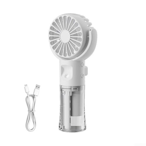 EHOTER Tragbarer Mini-Handventilator mit Wassernebel-Spray, USB-wiederaufladbarer Ventilator mit 4 Geschwindigkeiten, kleiner Schreibtischventilator, Schreibtischventilatoren für Outdoor, Schule von EHOTER
