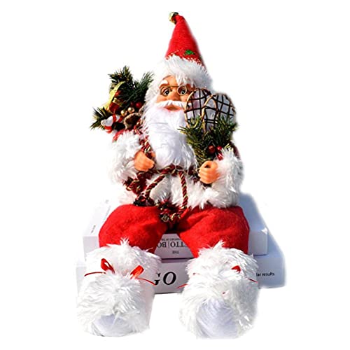 EHOTER Weihnachtsmann Sitzender Weihnachtsvitrine Dekoration 57cm Dekofigur Nikolaus für Innen- und Außen von EHOTER