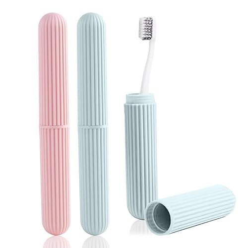 Etuis Behälter Toothbrush Cases und Covers Zahnbürsten-Etui Reise-Etui Zahnbürste Serie Kunststoff Ersatz Etui Toothbrush Holder für Reise Ausland (pink) von EHOTER