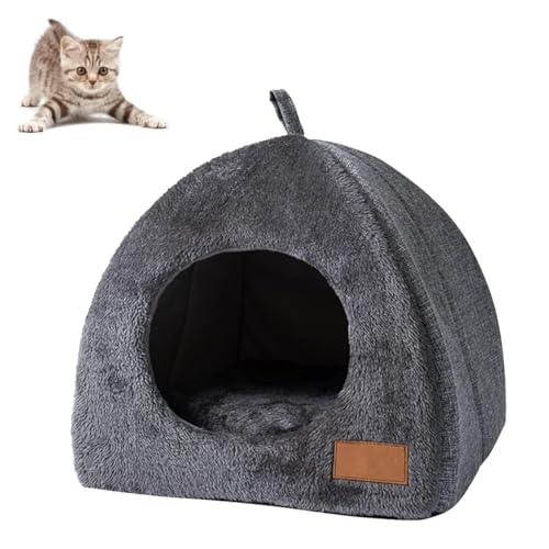 EHOTER Katzenhöhle Katzenhaus Große Katzen Bett Gemütlich Katzenkorb mit Abnehmbar Matte Wasserdicht Wetterfest Faltbar Haustierbetten Kuschelhöhle Warm Waschbar Outdoor Indoor Schlafplatz von EHOTER