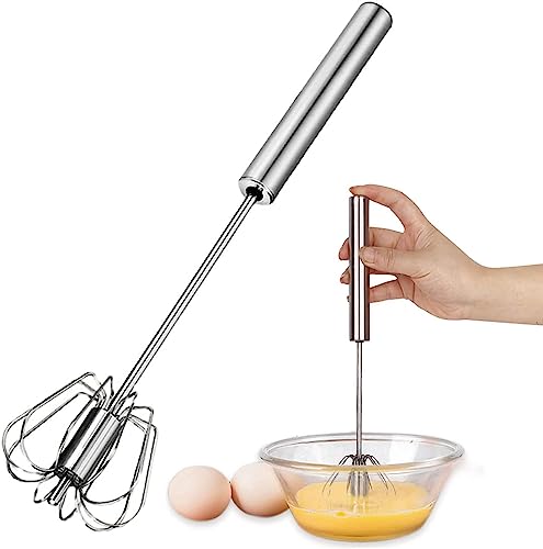 Schneebesen aus Edelstahl Halbautomatischer Handschneebesen Handmixer ohne Strom Mini Schneebesen für Küche Quirl Küchengerät von EHOTER