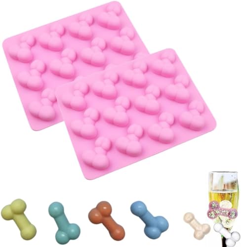 Silikon Kuchenform Eisform Wiederverwendbar Penis Silikonform Backform Mini Lustig Eiswürfelform Ice Seifenformen für Schokolade Süßigkeiten Gelee Kekse Valentinstag Dekoration Geschenk (B) von EHOTER