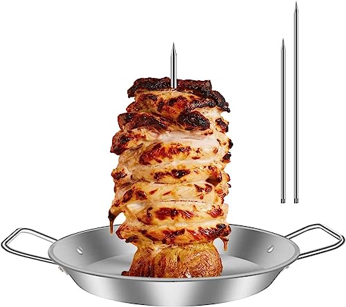 Vertikaler Fleischspieß Edelstahl BBQ Vertikaler Spieß Grill mit 3 Ersatzspikes Grill Vertikaler Spieß Grillrost Ständer mit Griff für ganzes Huhn Fisch Wurst Steak Vertikaler Fleischspieß Edelstahl BBQ Vertikaler Spieß Grill mit 3 Ersatzspikes Grill Vertikaler Spieß Grillrost Ständer mit Griff für ganzes Huhn Fisch Wurst Steak von EHOTER