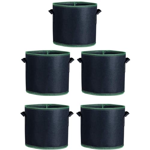 Vliesstoff Pflanztasche Pflanzbeutel Garten Grow Taschen Pflanzentöpfe Wiederverwendbar Stofftopf Pflanzsack mit Griffe Indoor Outdoor Grow Container für Gemüse Blume Pflanze Früchte (25*22,5) von EHOTER