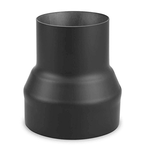 Ofenrohr Erweiterung 130 mm > 180 mm Schwarz - 2mm Stahlblech - Sensotherm Beschichtung - Rußbeständig - Frost- und Tauwechselbeständig - Erfüllt DIN Norm 1856-2 von ediFire