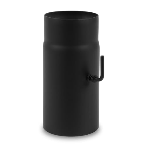Ø 120mm - Ofenrohr 25cm mit Drosselklappe schwarz - 2 mm Stahlblech - bis 600°C - Senotherm-Beschichtung - rußbeständig - frost- und tauwasserbeständig - erfüllt DIN Norm 1856-2 von EHV GmbH