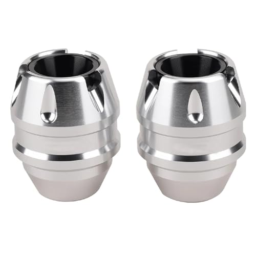 EHYSYN Luftfederung Motorrad CNC Vorderachse Gabel Rad Herbst Rahmen Slider Protector Fit Für Yamaha XMAX300 NMAX155 2014-2024 Stoßdämpfer(Silver-with Logo) von EHYSYN