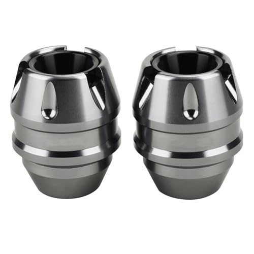 EHYSYN Luftfederung Motorrad CNC Vorderachse Gabel Rad Herbst Rahmen Slider Protector Fit Für Yamaha XMAX300 NMAX155 2014-2024 Stoßdämpfer(Titanium-with Logo) von EHYSYN
