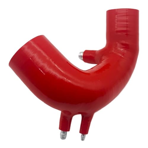 Gummi Schlauch Teile passend für Abarth 500 595 IHI Turbo Silikon-Ansaugschlauch-Kit Performance-Ansaugsystem Silikonrohr Benzinschlauch(Red With Logo) von EHYSYN