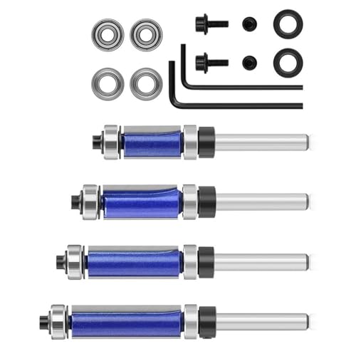 11pcs 1/4 Zoll Schaftlager Trimmschneider Holzbräuchtenschneider Mit Gerader Holzbahnen Mahlen Holz Trimmwerkzeug Set von EHZBRCN